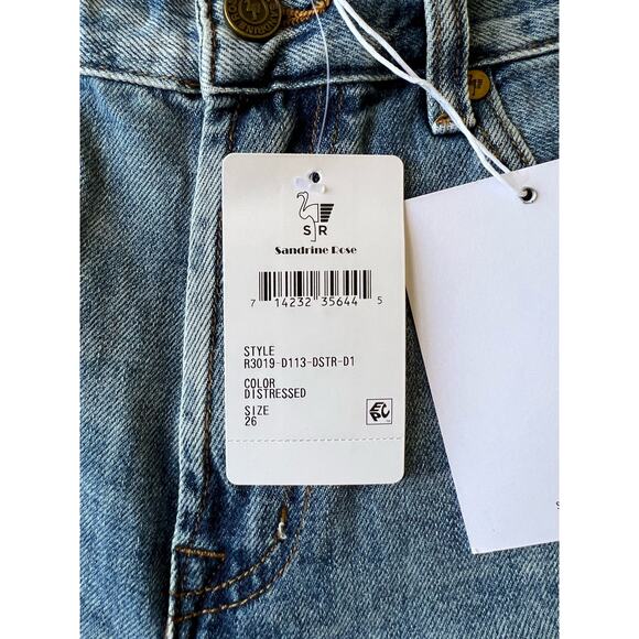 Sandrine Rose Free People Women's Distressed Frayed Hem Denim Shorts : Size 26 - Picture 4 of 5